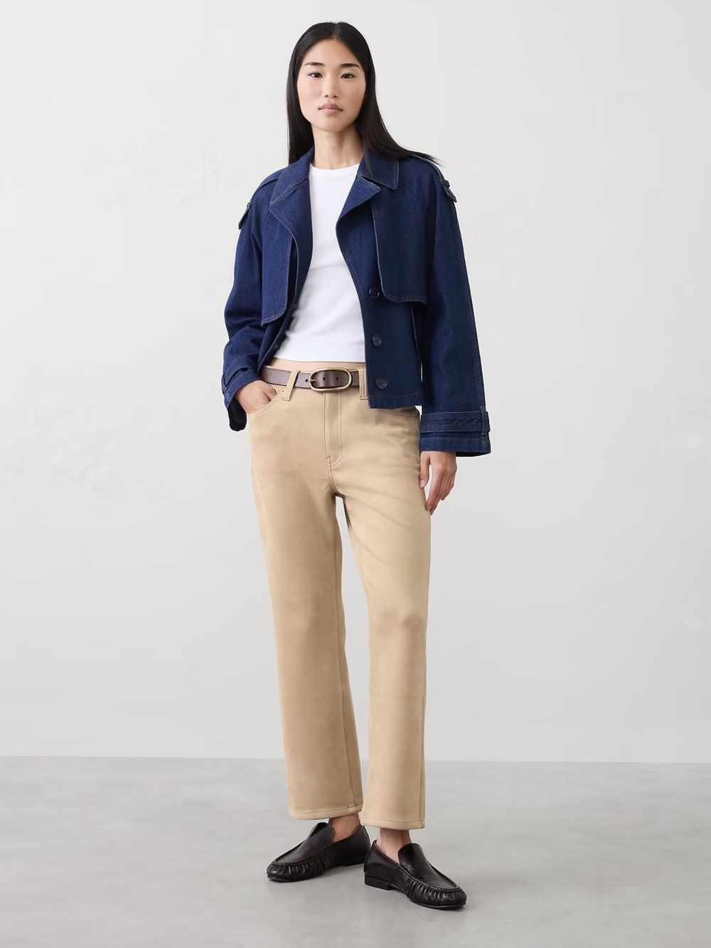 Banana Republic Kick Flare High-Rise Vegan Suede Cropped Pant, NWT